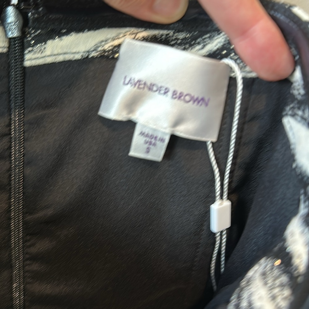 NWOT Lavender Brown zebra print strapless cocktail dress S - Picture 5 of 9